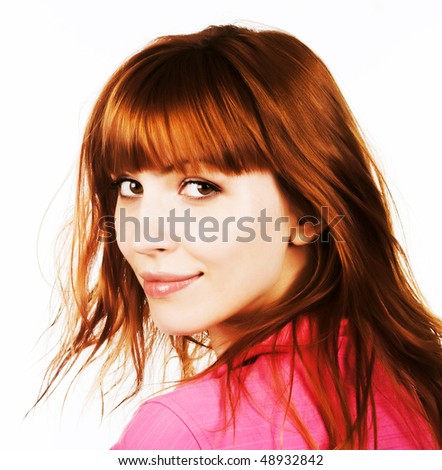 red hair. young girl with red hair