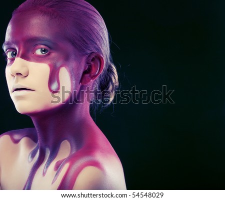 stock photo young woman with creative faceart