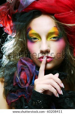 stock photo Beautiful lady with artistic makeup Princess style