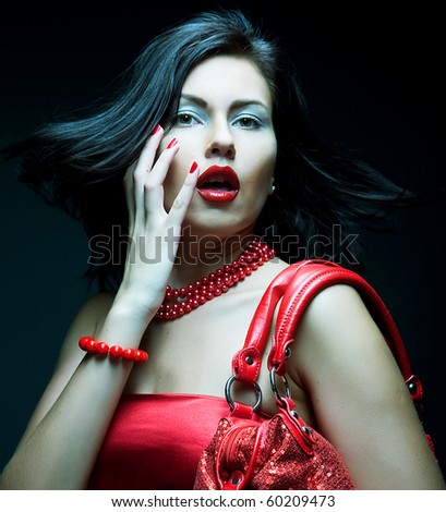fashion young woman with red bag