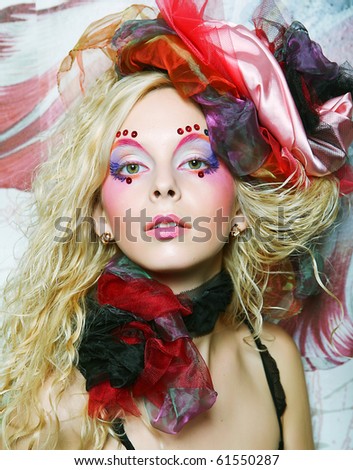 stock photo Beautiful woman with artistic makeup Princess style
