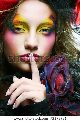 stock photo Beautiful lady with artistic makeup Princess style