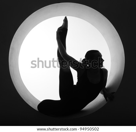athlete silhouette in a circle