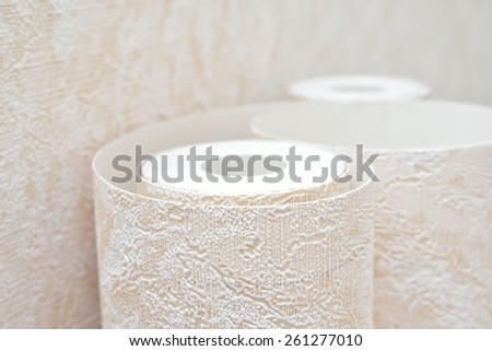 Wallpapering (modern beige wallpaper rolls)