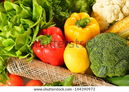 fruits and vegetables in wooden basket