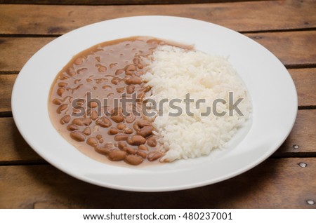 A Plate of Rice and Beans