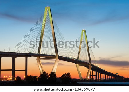 Cooper River Arthur Ravenel Jr. Bridge In Charleston South Carolina