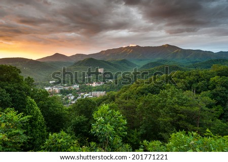 Gatlinburg Tennessee Sevier County Mountain Resort Town in the Great Smoky Mountains