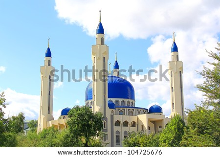 Summer landscape with Islam temple of the South Russia Summer landscape with Islam temple of the South Russia