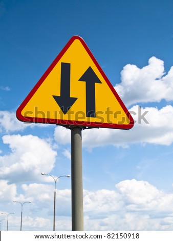Warning sign - two-way street