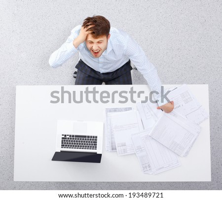 Overworked office worker