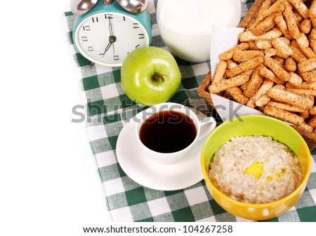 Image with ingredients of healthy morning meal