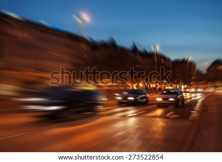 City traffic in Vienna night