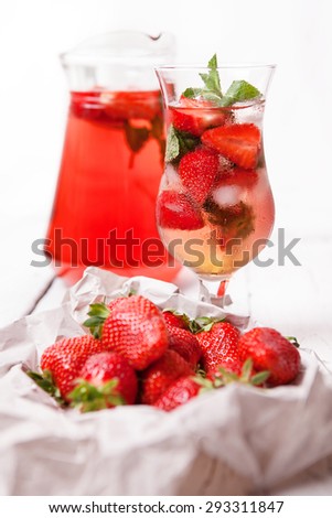 Fresh strawberry cooling drink