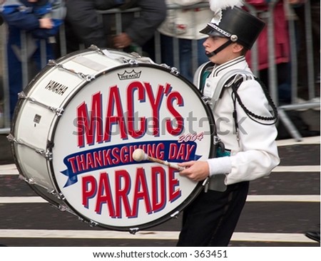 Drummer at the Macy\'s Thanksgiving Day parade in New York City.