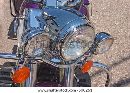 Head lights on a motorcycle.