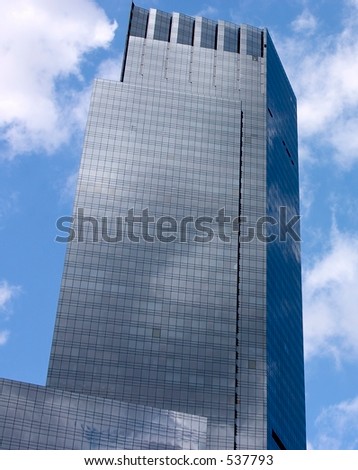 One of the towers of the Time Warner building at Columbus Circle in New York City, NY.