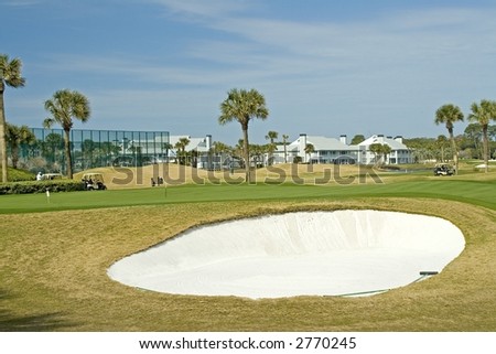 Sand trap on a golf course in Ponte Vedra Florida.