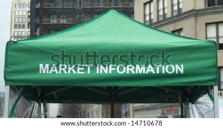 Produce market information booth sign.