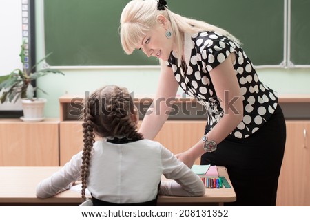 teacher and student in the class