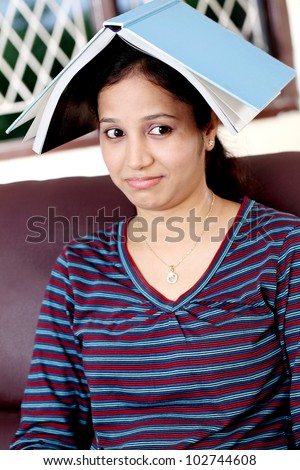 Unhappy Indian female student