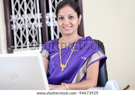Indian business woman working in the office