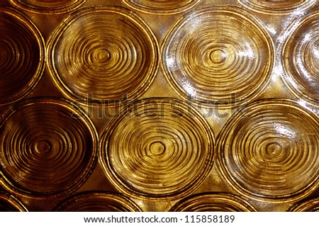 Glass pane with pattern wheels.