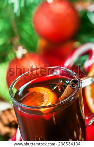 Christmas mulled wine, winter drink