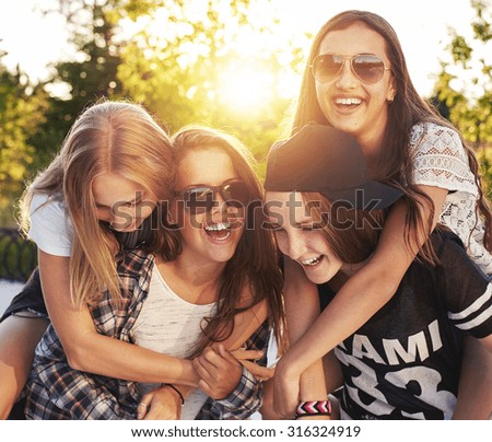 Group of friends laughing and having fun
