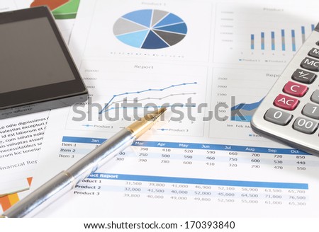 image of financial report and graphics for business