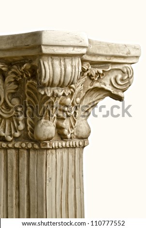 Antique Greek Column, on a white background
