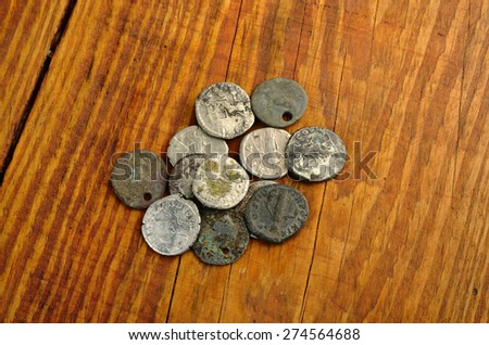 Set Coins Old silver Roman denarius
