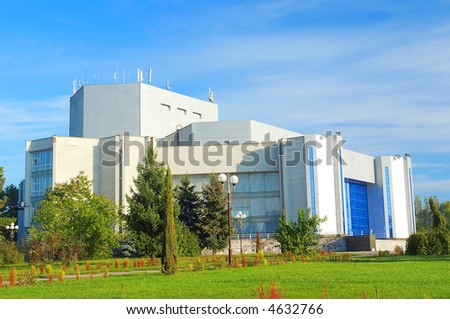 Palace of culture and technology - another example of Soviet architecture. Shot in Poltavska region, Ukraine