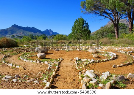 Circle ruins of an ancient African civilization. Shot in August in Jan Marais Nature Reserve, Stellenbosch, South Africa.