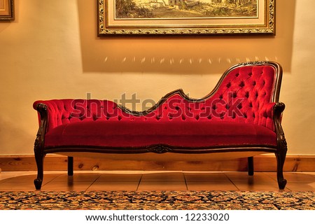 Expensive Red Sofa Under Painting. Shot In Farm Near Stellenbosch ...