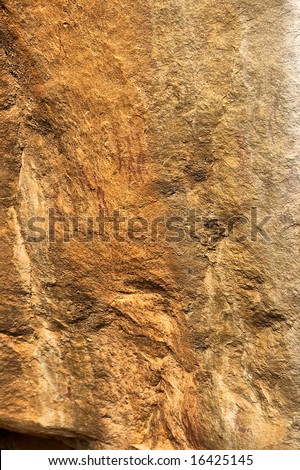 African bushman paintings from the Bronze Age period. Shot in Gifberg Mountains, near Wanrhynsdorp and Cederberg, Western Cape, South Africa.