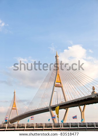 Bhumibol Bridge the biggest bridge in Thailand