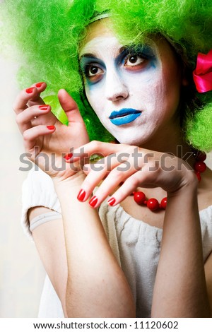 makeup mime. mime in heavy make-up