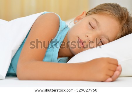 Real adorable girl sleeping, sweet dreams