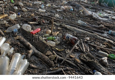 Dangerous toxic waste and garbage in water