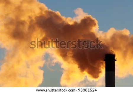 Dangerous toxic cloud from industrial chimney, smog pollution concept