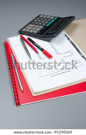 folder with bank documents