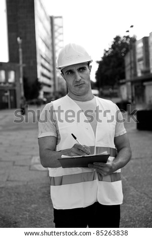 A builder or manager on a construction site