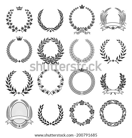 A set of Nine High Detail Ceremonial Frames With Laurel Wreaths leaves Corn wheat A set of Nine High Detail Ceremonial Frames With Laurel Wreaths leaves Corn wheat
