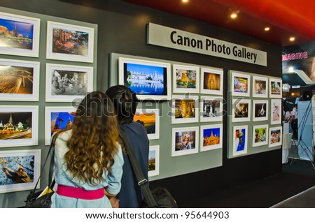BANGKOK, THAILAND - FEB 16 : Canon Photo Gallery show their images captured by using their product at Photo Fair Feb 16, 2012 in Bitec Bangna, Bangkok, Thailand.