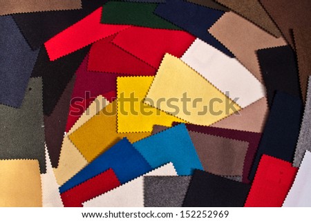 coloured cloth samples