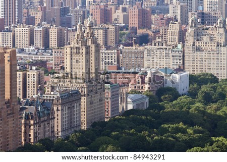 View of Dakota Building, San Remo towers and Central Park