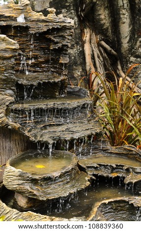 Waterfall model in the park.