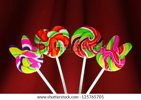 Lollipop candy decoration background.