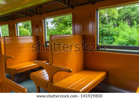 Window seat on the train was running.